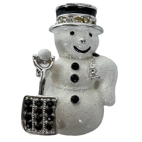 Unbranded Jewelry - Christmas Snowman Brooch Pin Enamel Jewelry Winter Snow Shovel Frosty Holidays
